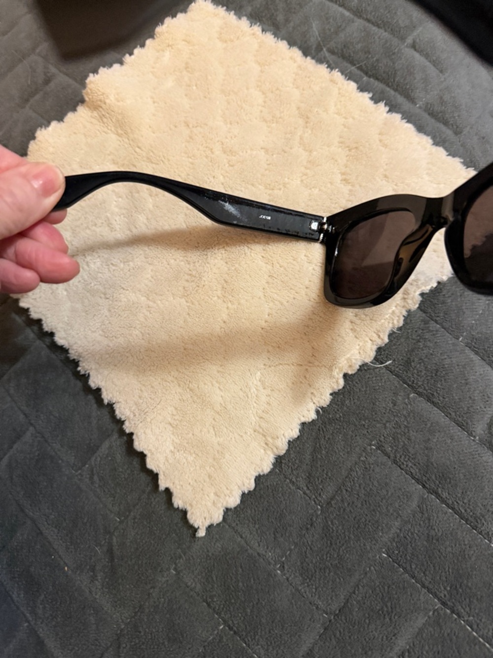 Joe's Jeans Glossy Black Cat-Eye Sunglasses - Picture 5 of 6